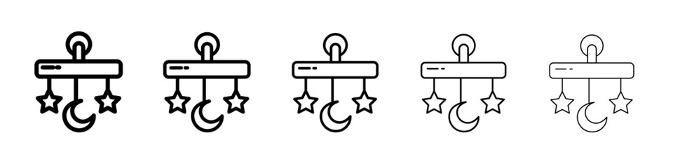 baby rattle icon thin line outline set or collection