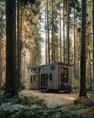 Modern Tiny House on Wheels with Wooden Facade