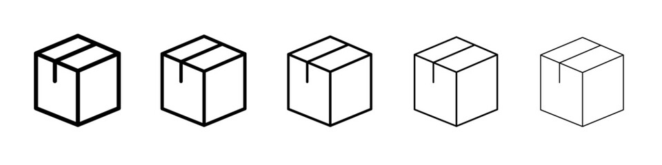 box icon thin line outline set or collection