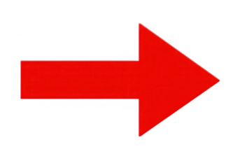 A simple red arrow pointing to the right, isolated on transparent background
