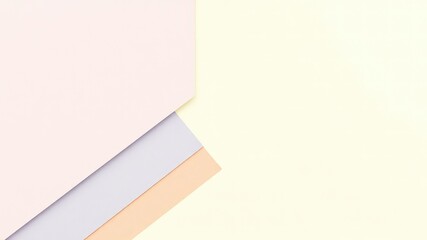 Fototapeta premium Abstract arrangement of pastel-colored paper shapes creates a simple, clean, and modern background with plenty of neutral space for text or design elements