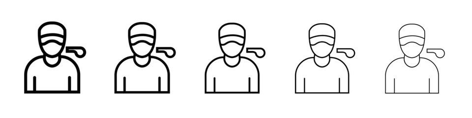 Coach icon thin line outline set or collection