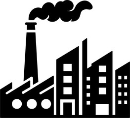 Obraz premium silhouette of industrial factory building