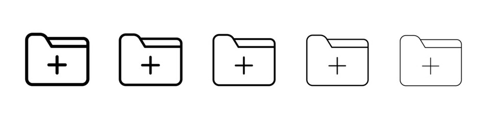Create folder icon thin line outline set or collection
