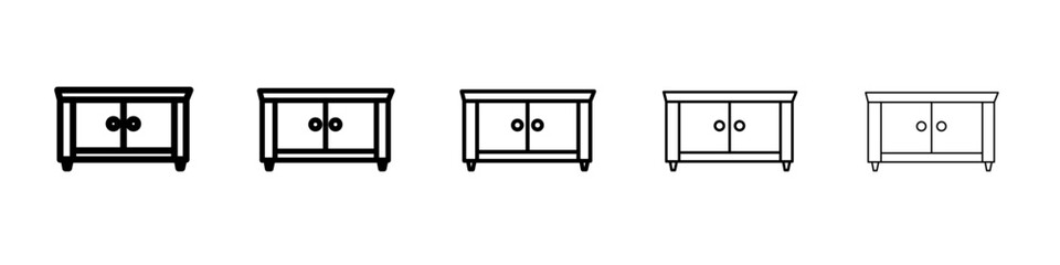 Credenza icon thin line outline set or collection