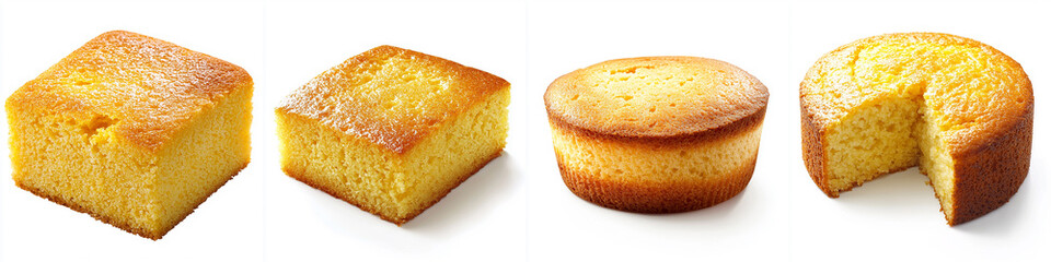 Cornbread with a golden crispy crust and a soft moist