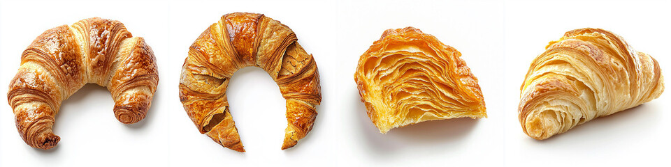 Flaky buttery croissant with a golden crispy exterior