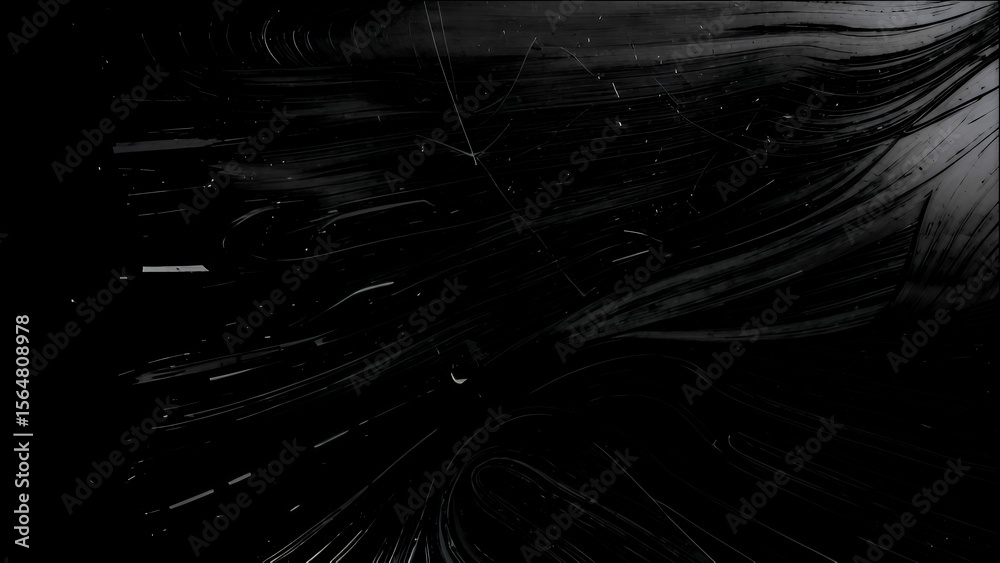 Poster Abstract dark background with dynamic lines creating a mysterious, flowing movement and depth.