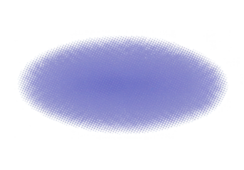 An oval purple halftone pattern texture isolated on transparent background, creating a vintage and retro design element