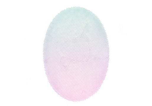 An oval shaped pastel pink and blue textured design element isolated on transparent background, ideal for various creative projects