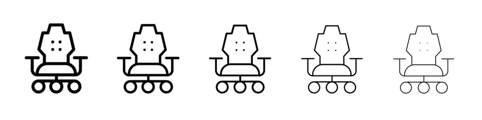Gaming armchair icon thin line outline set or collection
