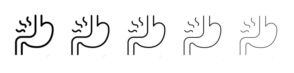 Fototapeta premium Gastritis icon thin line outline set or collection