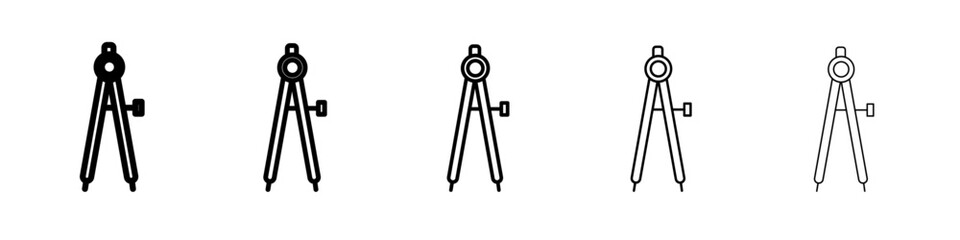 geometric compass icon thin line outline set or collection