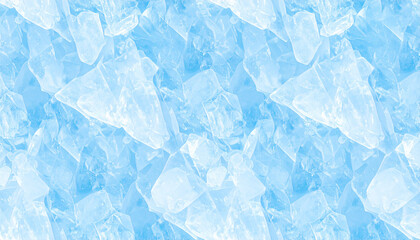 Obraz premium 淡い青の霜がかった氷テクスチャのクローズアップ – Abstract Close-Up of Frosty Ice Texture in Soft Blue Hues