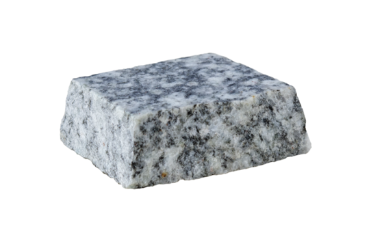 gray marble cube on transparent background