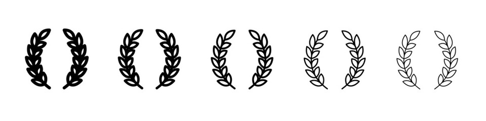 laurel wreath icon thin line outline set or collection © Ambaji