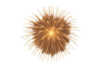 Fototapeta premium Bright golden firework exploding against a transparent background, perfect for celebrations and festive designs