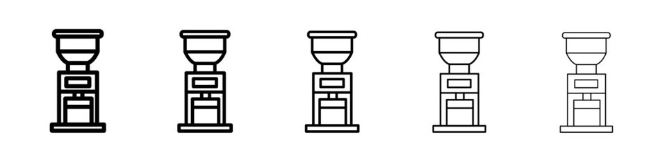 manual coffee grinder icon thin line outline set or collection