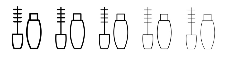 mascara brush icon thin line outline set or collection