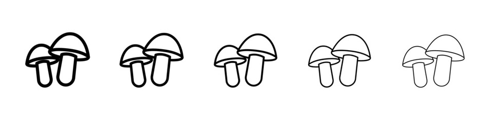 mushroom icon thin line outline set or collection