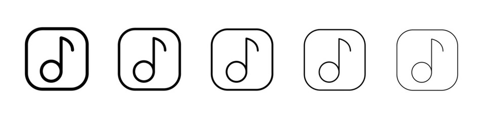 Music icon thin line outline set or collection