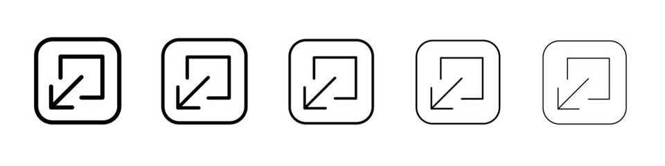 ompact size icon thin line outline set or collection