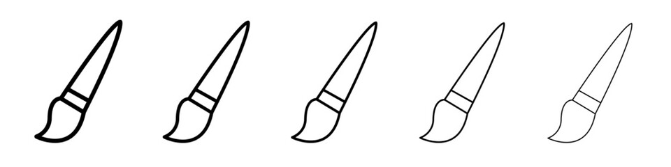 paint brush icon thin line outline set or collection
