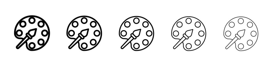 Palette color icon thin line outline set or collection