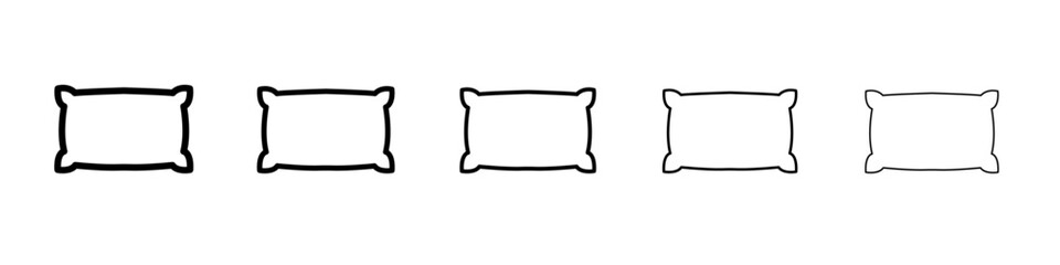Pillow icon thin line outline set or collection