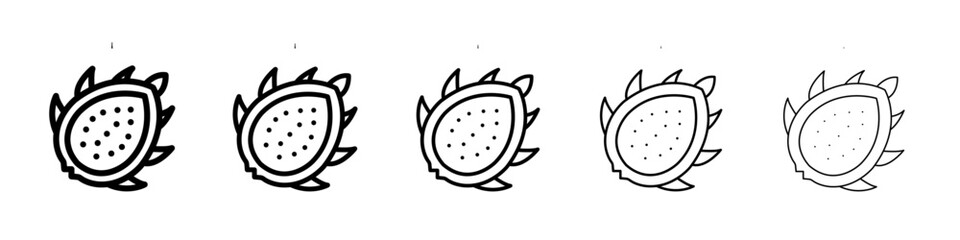 Obraz premium Pitaya icon thin line outline set or collection