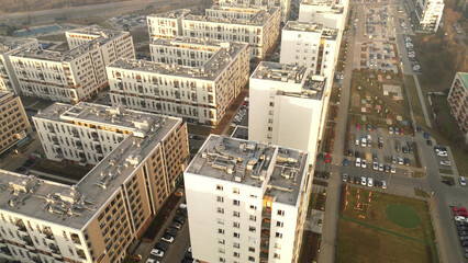 European apartment district with modern buildings