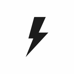 Black lightning bolt icon on white background