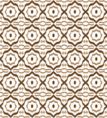 Elegant seamless vectors pattern with brown geometric ornaments on a white background. Perfect for textiles, wallpapers, packaging, and decorative designs.