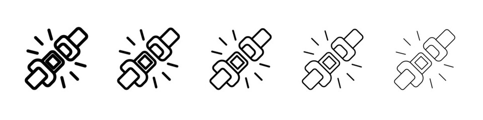 Safety belt icon thin line outline set or collection