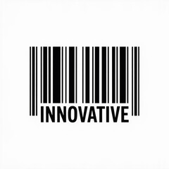 A black and white barcode illustration with the text INNOVATIVE in bold black capital letters positioned directly below the barcode.