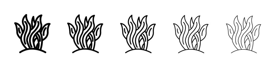 Seaweed icon thin line outline set or collection