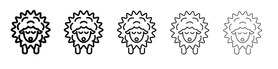 sheep icon thin line outline set or collection