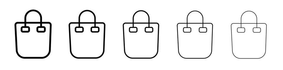 Shopping bag icon thin line outline set or collection