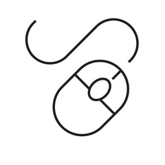 Outline icon of computer mouse. Represents digital navigation, pointer device, and essential computer accessory. Vector illustration, editable stroke.
