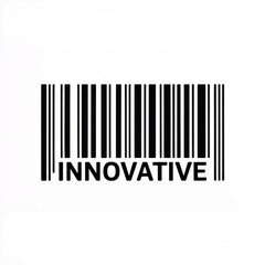 A black and white barcode illustration with the text INNOVATIVE in bold black capital letters positioned directly below the barcode.