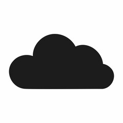 Simple black cloud icon on white background