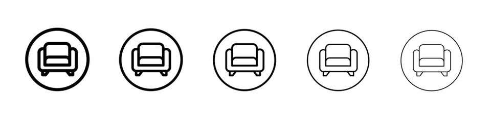 Obraz premium Sofa icon thin line outline set or collection