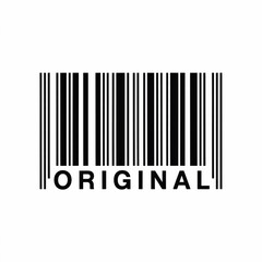 A black and white barcode illustration with the text Original in bold black capital letters positioned directly below the barcode.