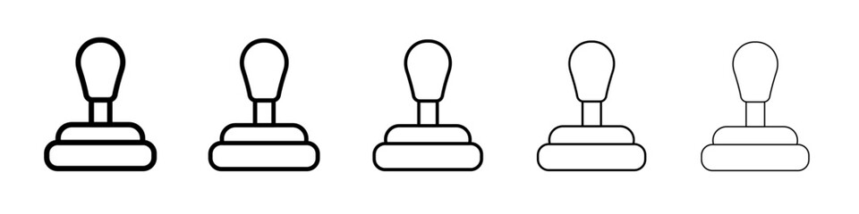 Stamp icon thin line outline set or collection