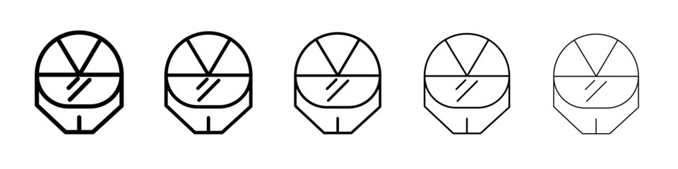 Taekwondo helmet icon thin line outline set or collection