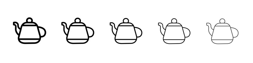 teapot icon thin line outline set or collection