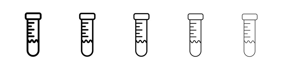 Test tube icon thin line outline set or collection