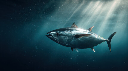 Tuna Underwater: Fast Swimming Motion in Deep Sea