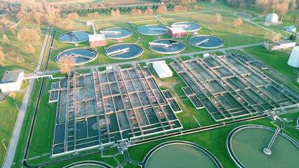 Wastewater treatment complex from above