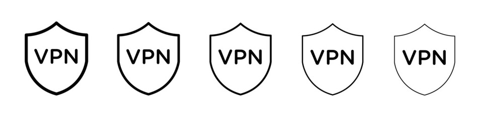 VPN icon thin line outline set or collection